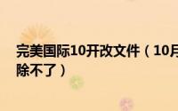 完美国际10开改文件（10月08日完美世界国际版文件夹删除不了）