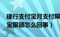 建行支付宝月支付限额（11月12日建行支付宝限额怎么回事）