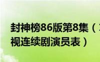 封神榜86版第8集（10月08日封神榜86版电视连续剧演员表）