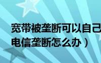 宽带被垄断可以自己装吗（11月12日宽带被电信垄断怎么办）