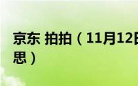 京东 拍拍（11月12日京东上的拍拍是什么意思）