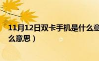 11月12日双卡手机是什么意思呀（11月12日双卡手机是什么意思）