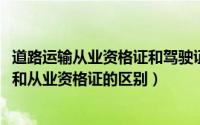 道路运输从业资格证和驾驶证的区别（11月13日道路运输证和从业资格证的区别）