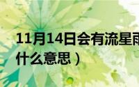 11月14日会有流星雨吗?（11月14日出云是什么意思）