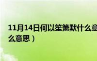 11月14日何以笙箫默什么意思呀（11月14日何以笙箫默什么意思）