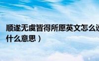 顺遂无虞皆得所愿英文怎么说（11月14日顺途无虞皆得所愿什么意思）