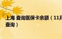 上海 查询医保卡余额（11月14日上海市的医保卡余额怎么查询）