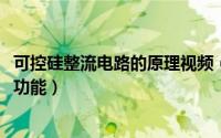 可控硅整流电路的原理视频（11月14日可控硅整流桥原理及功能）