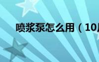 喷浆泵怎么用（10月08日喷浆泵原理）