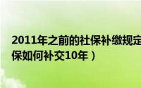 2011年之前的社保补缴规定（11月15日济南市个人缴纳社保如何补交10年）