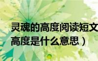 灵魂的高度阅读短文答案（10月08日灵魂的高度是什么意思）