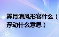 霁月清风形容什么（10月08日霁月清风暗香浮动什么意思）