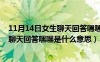 11月14日女生聊天回答嘿嘿是什么意思啊（11月14日女生聊天回答嘿嘿是什么意思）