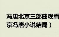 冯唐北京三部曲观看顺序（11月15日北京北京冯唐小说结局）