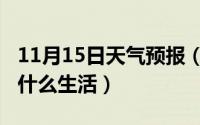 11月15日天气预报（11月15日小县城的人靠什么生活）