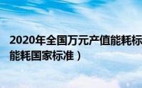 2020年全国万元产值能耗标准（10月08日2020年万元产值能耗国家标准）