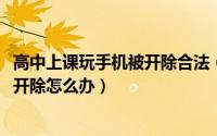 高中上课玩手机被开除合法（11月16日高中生上课玩手机被开除怎么办）