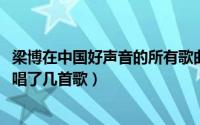 梁博在中国好声音的所有歌曲（11月16日梁博在中国好声音唱了几首歌）