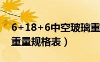 6+18+6中空玻璃重量（11月16日中空玻璃重量规格表）