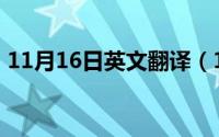 11月16日英文翻译（11月16日cary的意思）