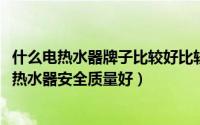 什么电热水器牌子比较好比较安全（11月17日什么牌子的电热水器安全质量好）