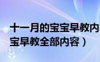 十一月的宝宝早教内容（11月18日0至1岁宝宝早教全部内容）