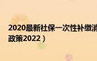 2020最新社保一次性补缴消息（11月19日社保一次性补缴政策2022）