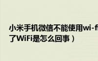 小米手机微信不能使用wi-fi（11月19日小米手机微信用不了WiFi是怎么回事）