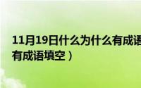 11月19日什么为什么有成语填空呢（11月19日什么为什么有成语填空）