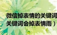 微信掉表情的关键词（11月19日微信发哪些关键词会掉表情雨）