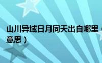 山川异域日月同天出自哪里（11月20日山川异域不共戴天的意思）