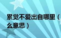 累觉不爱出自哪里（11月20日累觉不爱是什么意思）