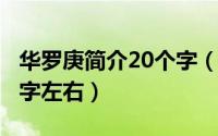 华罗庚简介20个字（11月20日华罗庚简介10字左右）