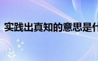 实践出真知的意思是什么 实践出真知的解释