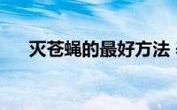 灭苍蝇的最好方法 养殖户8招消灭蚊蝇