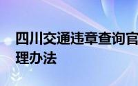 四川交通违章查询官网 四川车辆违法行为处理办法