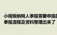 小规模纳税人季报需要申报的税种 终于有人把小规模纳税人季报流程及资料整理出来了