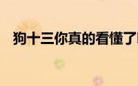 狗十三你真的看懂了吗 被禁五年的狗十三