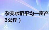 杂交水稻平均一亩产多少斤（平均亩产1046.3公斤）