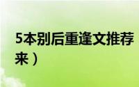 5本别后重逢文推荐 5本久别重逢文你终于回来）