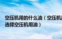 空压机用的什么油（空压机用什么油最合适？用户如何正确选择空压机用油）