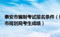 泰安市编制考试报名条件（泰安人事考试中心网站公布报考市规划局考生成绩）