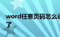 word任意页码怎么设置起来（看这一篇就够了