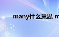 many什么意思 many的读音是什么