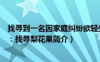 找寻到一名因家庭纠纷欲轻生的醉酒男子（唱歌吧美洛耶塔：找寻梨花果简介）