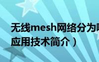 无线mesh网络分为哪三类（无线Mesh网络应用技术简介）