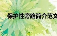 保护性旁路简介范文（保护性旁路简介）