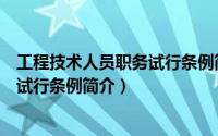 工程技术人员职务试行条例简介怎么写（工程技术人员职务试行条例简介）