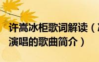 许嵩冰柜歌词解读（冰柜-2021年许嵩和黄龄演唱的歌曲简介）