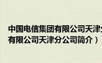 中国电信集团有限公司天津分公司简介图片（中国电信集团有限公司天津分公司简介）